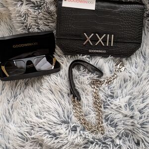 Goodwinxxll Black Crossbody Bag And Sunglasses Bundle.